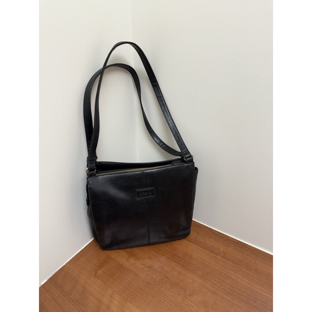 Vintage Relic Leather Black Shoulder Bag Purse Pebbled  EUC